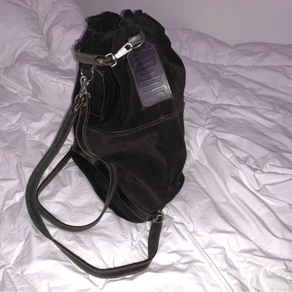 Black Suede Drawstring Backpack - Unbranded - Picture 5 of 9